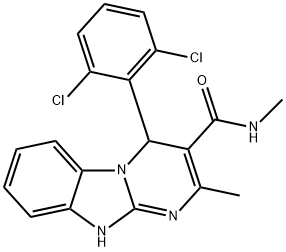 4-(2,6-dichlorophenyl)-N,2-dimethyl-1,4-dihydropyrimido[1,2-a]benzimidazole-3-carboxamide Struktur