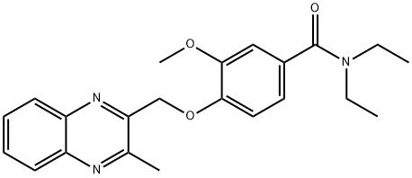 N,N-diethyl-3-methoxy-4-[(3-methylquinoxalin-2-yl)methoxy]benzamide Struktur