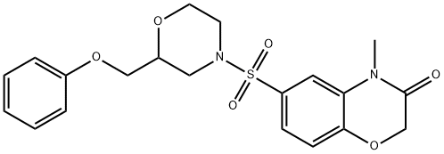 4-methyl-6-[2-(phenoxymethyl)morpholin-4-yl]sulfonyl-1,4-benzoxazin-3-one Struktur