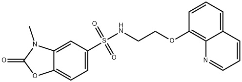 3-methyl-2-oxo-N-(2-quinolin-8-yloxyethyl)-1,3-benzoxazole-5-sulfonamide Struktur