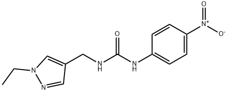 1-[(1-ethylpyrazol-4-yl)methyl]-3-(4-nitrophenyl)urea Struktur