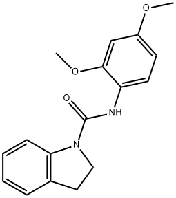 N-(2,4-dimethoxyphenyl)-2,3-dihydroindole-1-carboxamide Struktur