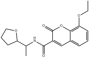 8-ethoxy-2-oxo-N-[1-(oxolan-2-yl)ethyl]chromene-3-carboxamide Struktur