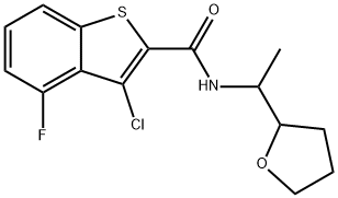 3-chloro-4-fluoro-N-[1-(oxolan-2-yl)ethyl]-1-benzothiophene-2-carboxamide Struktur