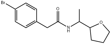 2-(4-bromophenyl)-N-[1-(oxolan-2-yl)ethyl]acetamide Struktur