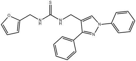 1-[(1,3-diphenylpyrazol-4-yl)methyl]-3-(furan-2-ylmethyl)thiourea Struktur