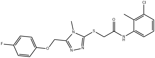 N-(3-chloro-2-methylphenyl)-2-[[5-[(4-fluorophenoxy)methyl]-4-methyl-1,2,4-triazol-3-yl]sulfanyl]acetamide Struktur