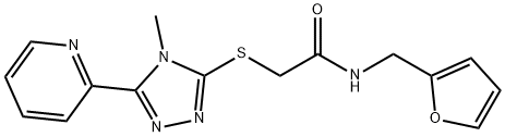 N-(furan-2-ylmethyl)-2-[(4-methyl-5-pyridin-2-yl-1,2,4-triazol-3-yl)sulfanyl]acetamide Struktur