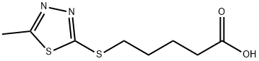 5-[(5-methyl-1,3,4-thiadiazol-2-yl)sulfanyl]pentanoic acid Struktur