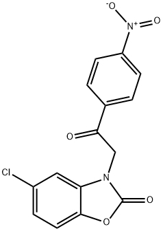 5-chloro-3-[2-(4-nitrophenyl)-2-oxoethyl]-1,3-benzoxazol-2-one Struktur