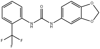 1-(1,3-benzodioxol-5-yl)-3-[2-(trifluoromethyl)phenyl]urea Struktur