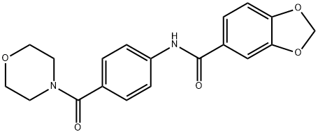 N-[4-(morpholine-4-carbonyl)phenyl]-1,3-benzodioxole-5-carboxamide Struktur