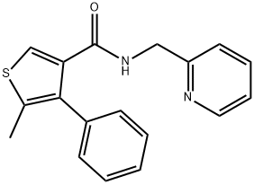 5-methyl-4-phenyl-N-(pyridin-2-ylmethyl)thiophene-3-carboxamide Struktur