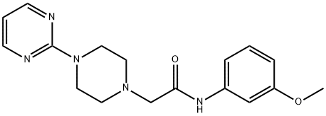 N-(3-methoxyphenyl)-2-(4-pyrimidin-2-ylpiperazin-1-yl)acetamide Struktur