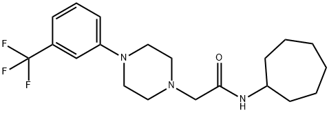 N-cycloheptyl-2-[4-[3-(trifluoromethyl)phenyl]piperazin-1-yl]acetamide Struktur