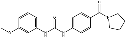 1-(3-methoxyphenyl)-3-[4-(pyrrolidine-1-carbonyl)phenyl]urea Struktur