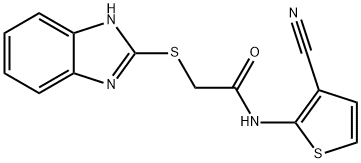 2-(1H-benzimidazol-2-ylsulfanyl)-N-(3-cyanothiophen-2-yl)acetamide Struktur