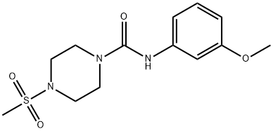 N-(3-methoxyphenyl)-4-methylsulfonylpiperazine-1-carboxamide Struktur