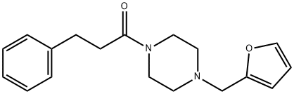 1-[4-(furan-2-ylmethyl)piperazin-1-yl]-3-phenylpropan-1-one Struktur