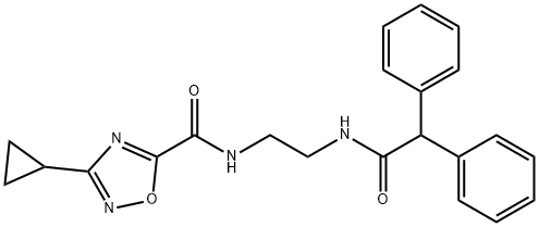 3-cyclopropyl-N-[2-[(2,2-diphenylacetyl)amino]ethyl]-1,2,4-oxadiazole-5-carboxamide Struktur