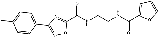 N-[2-(furan-2-carbonylamino)ethyl]-3-(4-methylphenyl)-1,2,4-oxadiazole-5-carboxamide Struktur