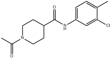 1-acetyl-N-(3-chloro-4-methylphenyl)piperidine-4-carboxamide Struktur