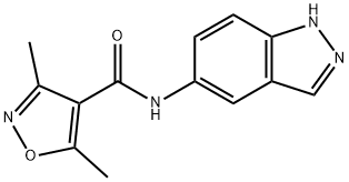 N-(1H-indazol-5-yl)-3,5-dimethyl-1,2-oxazole-4-carboxamide Struktur