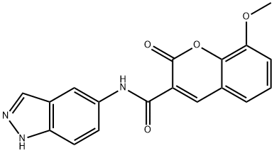 N-(1H-indazol-5-yl)-8-methoxy-2-oxochromene-3-carboxamide Struktur