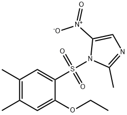 1-(2-ethoxy-4,5-dimethylphenyl)sulfonyl-2-methyl-5-nitroimidazole Struktur