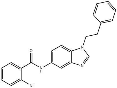 2-chloro-N-[1-(2-phenylethyl)benzimidazol-5-yl]benzamide Struktur