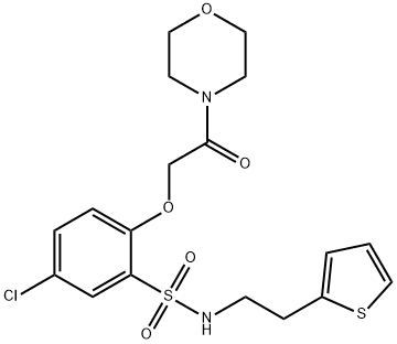 5-chloro-2-(2-morpholin-4-yl-2-oxoethoxy)-N-(2-thiophen-2-ylethyl)benzenesulfonamide Struktur