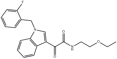 N-(2-ethoxyethyl)-2-[1-[(2-fluorophenyl)methyl]indol-3-yl]-2-oxoacetamide Struktur