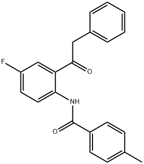 N-[4-fluoro-2-(2-phenylacetyl)phenyl]-4-methylbenzamide Struktur