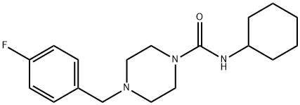 N-cyclohexyl-4-[(4-fluorophenyl)methyl]piperazine-1-carboxamide Struktur