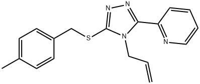 2-[5-[(4-methylphenyl)methylsulfanyl]-4-prop-2-enyl-1,2,4-triazol-3-yl]pyridine Struktur