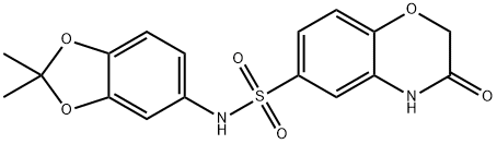 N-(2,2-dimethyl-1,3-benzodioxol-5-yl)-3-oxo-4H-1,4-benzoxazine-6-sulfonamide Struktur