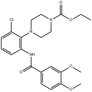 ethyl 4-[2-chloro-6-[(3,4-dimethoxybenzoyl)amino]phenyl]piperazine-1-carboxylate Struktur