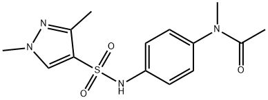 N-[4-[(1,3-dimethylpyrazol-4-yl)sulfonylamino]phenyl]-N-methylacetamide Struktur