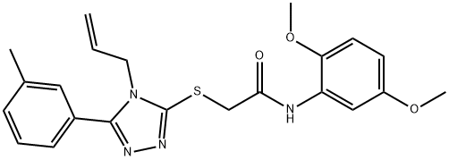 N-(2,5-dimethoxyphenyl)-2-[[5-(3-methylphenyl)-4-prop-2-enyl-1,2,4-triazol-3-yl]sulfanyl]acetamide Struktur