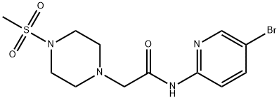 N-(5-bromopyridin-2-yl)-2-(4-methylsulfonylpiperazin-1-yl)acetamide Struktur