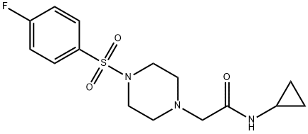 N-cyclopropyl-2-[4-(4-fluorophenyl)sulfonylpiperazin-1-yl]acetamide Struktur