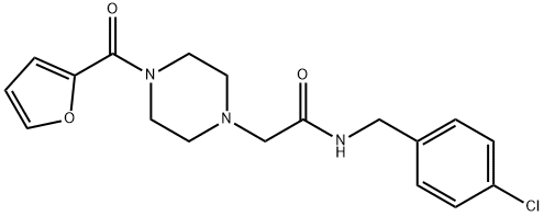 N-[(4-chlorophenyl)methyl]-2-[4-(furan-2-carbonyl)piperazin-1-yl]acetamide Struktur