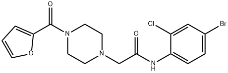 N-(4-bromo-2-chlorophenyl)-2-[4-(furan-2-carbonyl)piperazin-1-yl]acetamide Struktur