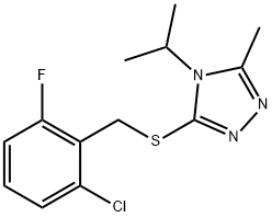 3-[(2-chloro-6-fluorophenyl)methylsulfanyl]-5-methyl-4-propan-2-yl-1,2,4-triazole Struktur