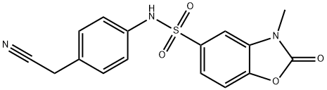 N-[4-(cyanomethyl)phenyl]-3-methyl-2-oxo-1,3-benzoxazole-5-sulfonamide Struktur