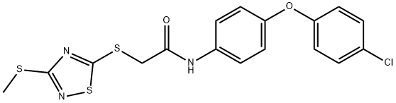 N-[4-(4-chlorophenoxy)phenyl]-2-[(3-methylsulfanyl-1,2,4-thiadiazol-5-yl)sulfanyl]acetamide Struktur