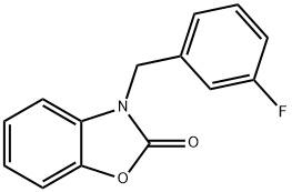 3-[(3-fluorophenyl)methyl]-1,3-benzoxazol-2-one Struktur