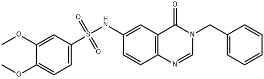 N-(3-benzyl-4-oxoquinazolin-6-yl)-3,4-dimethoxybenzenesulfonamide Struktur