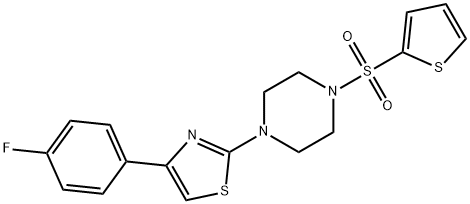 4-(4-fluorophenyl)-2-(4-thiophen-2-ylsulfonylpiperazin-1-yl)-1,3-thiazole Struktur