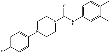 N-(3,4-dimethylphenyl)-4-(4-fluorophenyl)piperazine-1-carboxamide Struktur